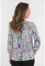 Bluza cu imprimeu geometric-floral roz
