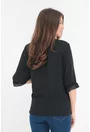 Bluza cu print abstract crem si spatele negru
