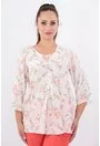 Bluza din bumbac cu print floral roz