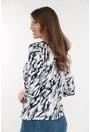Bluza din vascoza cu imprimeu abstract gri-negru
