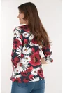 Bluza  din vascoza cu imprimeu floral alb-bordo