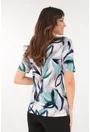 Bluza din vascoza cu print abstract gri-vernil