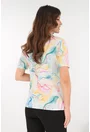 Bluza din vascoza cu print abstract vernil-roz