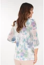 Bluza eleganta alba cu print abstract lila