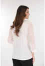 Bluza eleganta alba cu volanase la decolteu