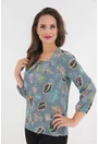 Bluza gri cu frunze verzi