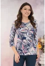 Bluza gri cu imprimeu floral caramiziu