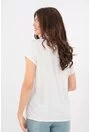 Bluza lejera alba cu fluturi si text