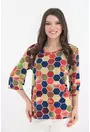 Bluza lejera cu romburi multicolore imprimate