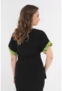 Bluza lejera neagra cu cordon verde deschis