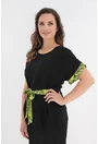 Bluza lejera neagra cu cordon verde deschis