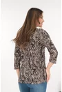 Bluza maro din vascoza cu animal print 