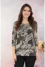 Bluza neagra cu animal print bej