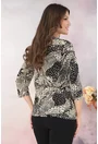 Bluza neagra cu animal print bej