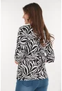 Bluza neagra din vascoza cu imprimeu abstract alb