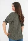 Bluza olive cu buline mici negre