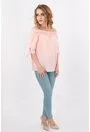 Bluza roz din bumbac cu umerii goi