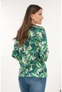 Bluza verde din vascoza cu imprimeu tropical
