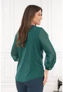 Bluza verde smarald cu glitter discret si fundita decorativa