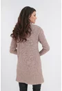 Cardigan bej tricotat cu buzunare aplicate
