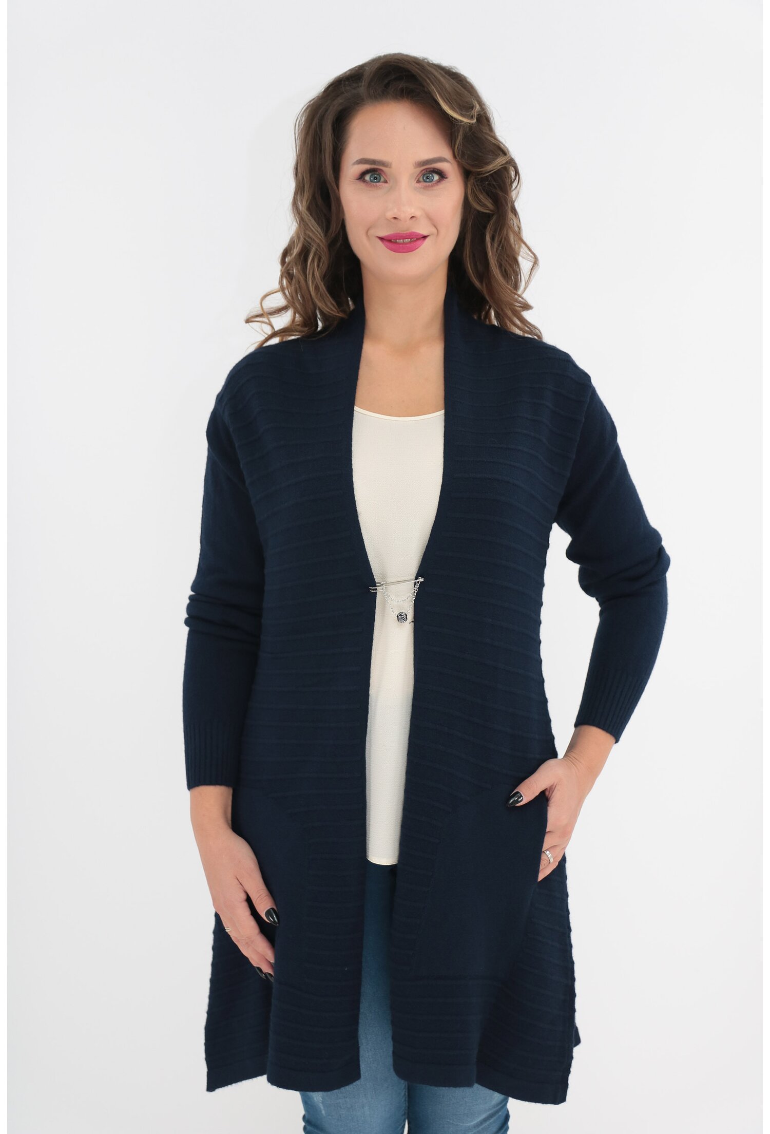 Cardigan bleumarin tricotat
