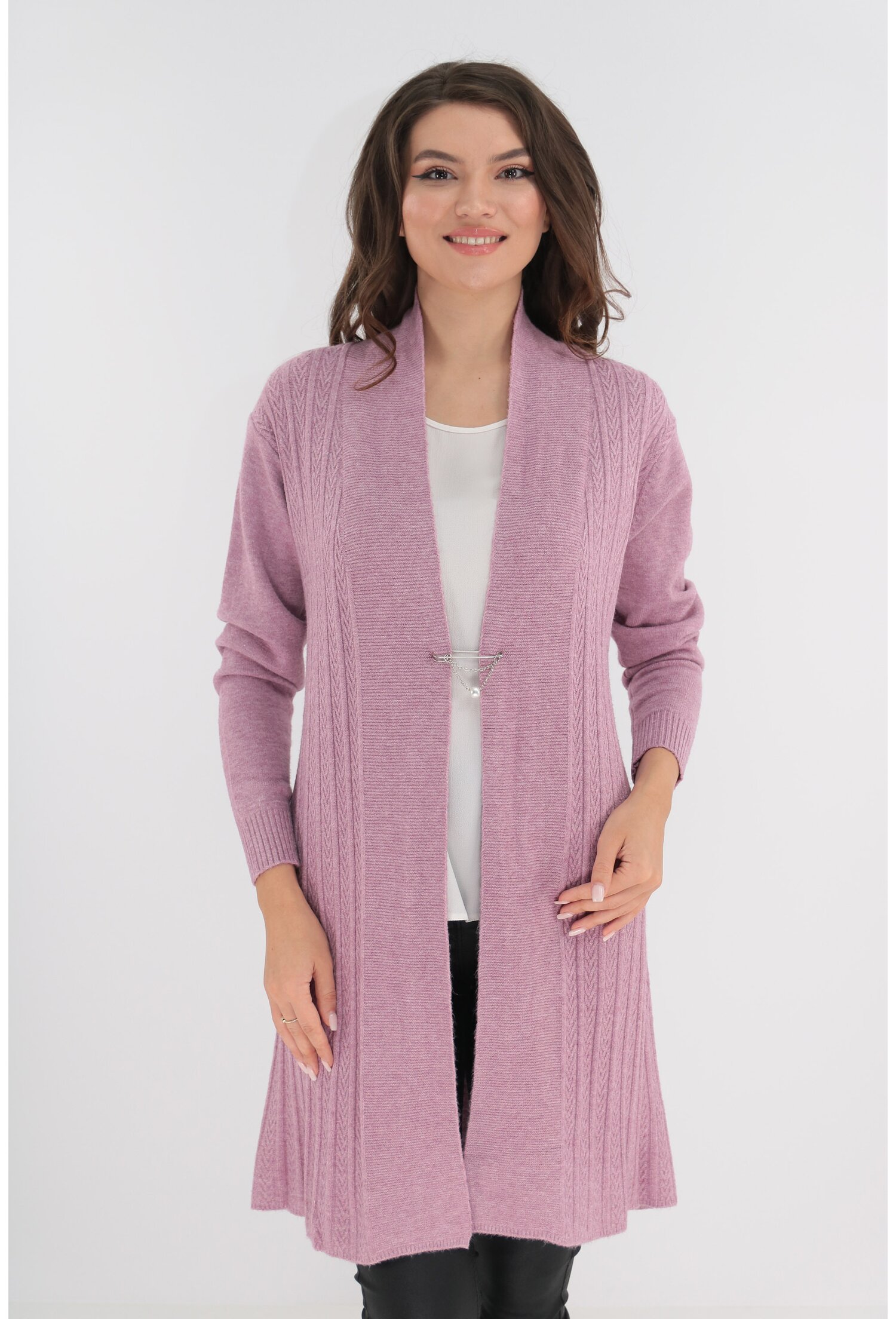 Cardigan lila tricotat model spic