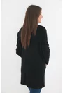 Cardigan negru tricotat cu model discret