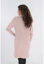 Cardigan roz-pudra tricotat model spic