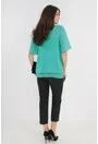 Costum format din bluza verde menta si pantaloni negri