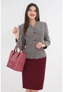 Costum - sacou din brocard si fusta bordo din stofa
