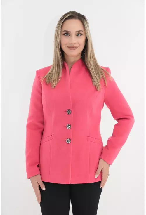 Jacheta scurta din stofa roz
