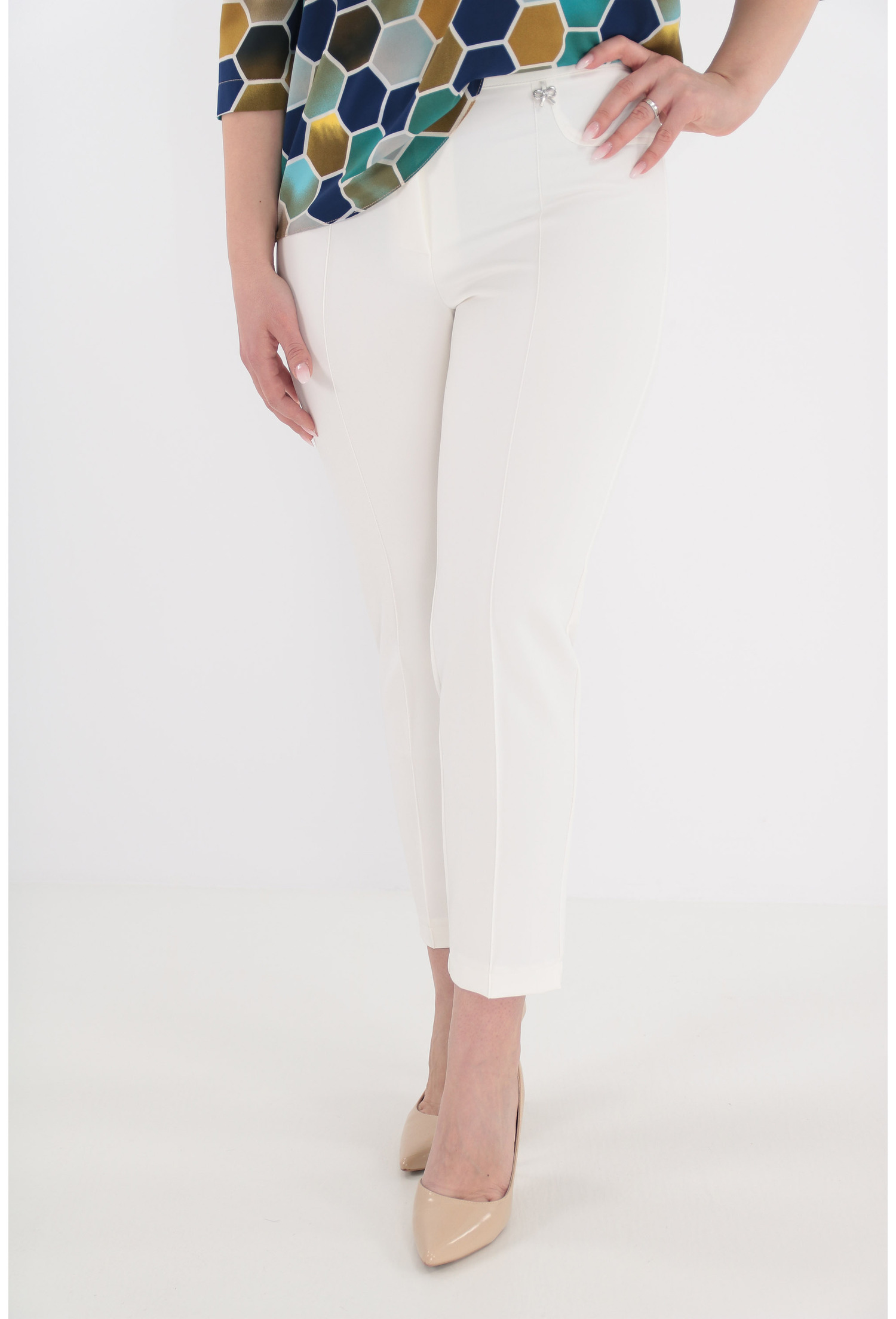 Pantaloni conici albi 7/8