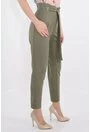 Pantaloni conici kaki cu cordon