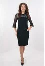 Rochie bleumarin cu maneci din dantela