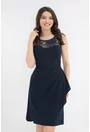 Rochie bleumarin de ocazie cu fronseuri