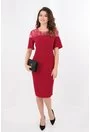 Rochie bordo cu broderie