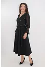 Rochie clos din brocard negru cu fir aramiu