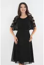 Rochie clos eleganta neagra cu bride cu strasuri la maneci