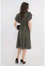 Rochie clos olive cu buline negre