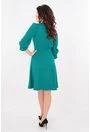 Rochie clos verde cu broderie neagra