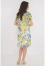 Rochie din voal galben cu print abstract