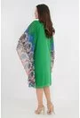 Rochie din voal verde cu bordura verticala