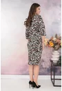 Rochie dreapta cu imprimeu abstract bej-negru
