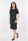 Rochie dreapta neagra cu portrete