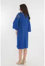 Rochie eleganta albastra cu insertii din dantela