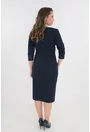 Rochie eleganta bleumarin cu insertii din dantela
