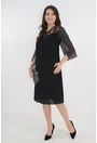 Rochie eleganta din voal negru si dantela