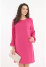 Rochie eleganta fucsia cu maneci din voal