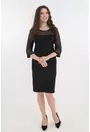 Rochie eleganta neagra cu insertii de tull si glitter
