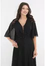 Rochie eleganta neagra din voal cu glitter